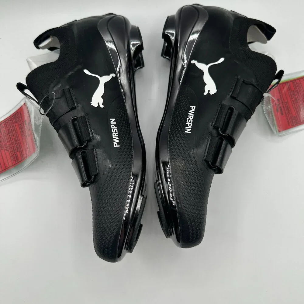 PUMA PWRSPIN Indoor Cycling Shoes Black/White 378096-04 Men's 5 NEW - Picture 5 of 10